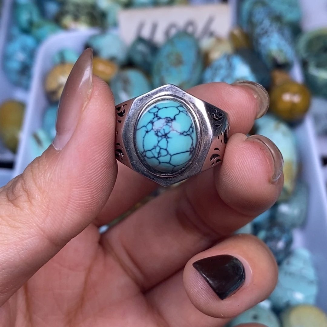 绿松石银S925镶嵌挂件