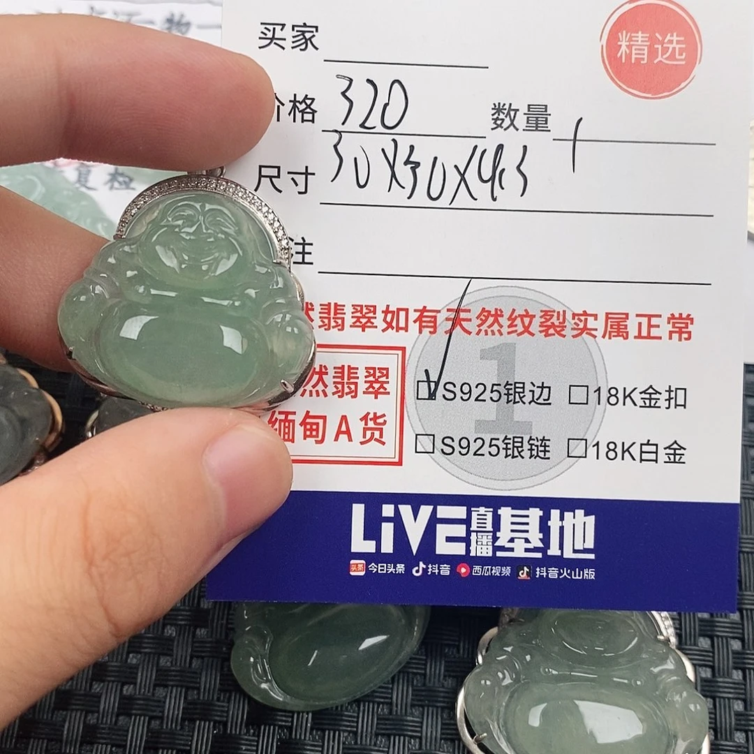 翡翠银S925镶嵌颈饰