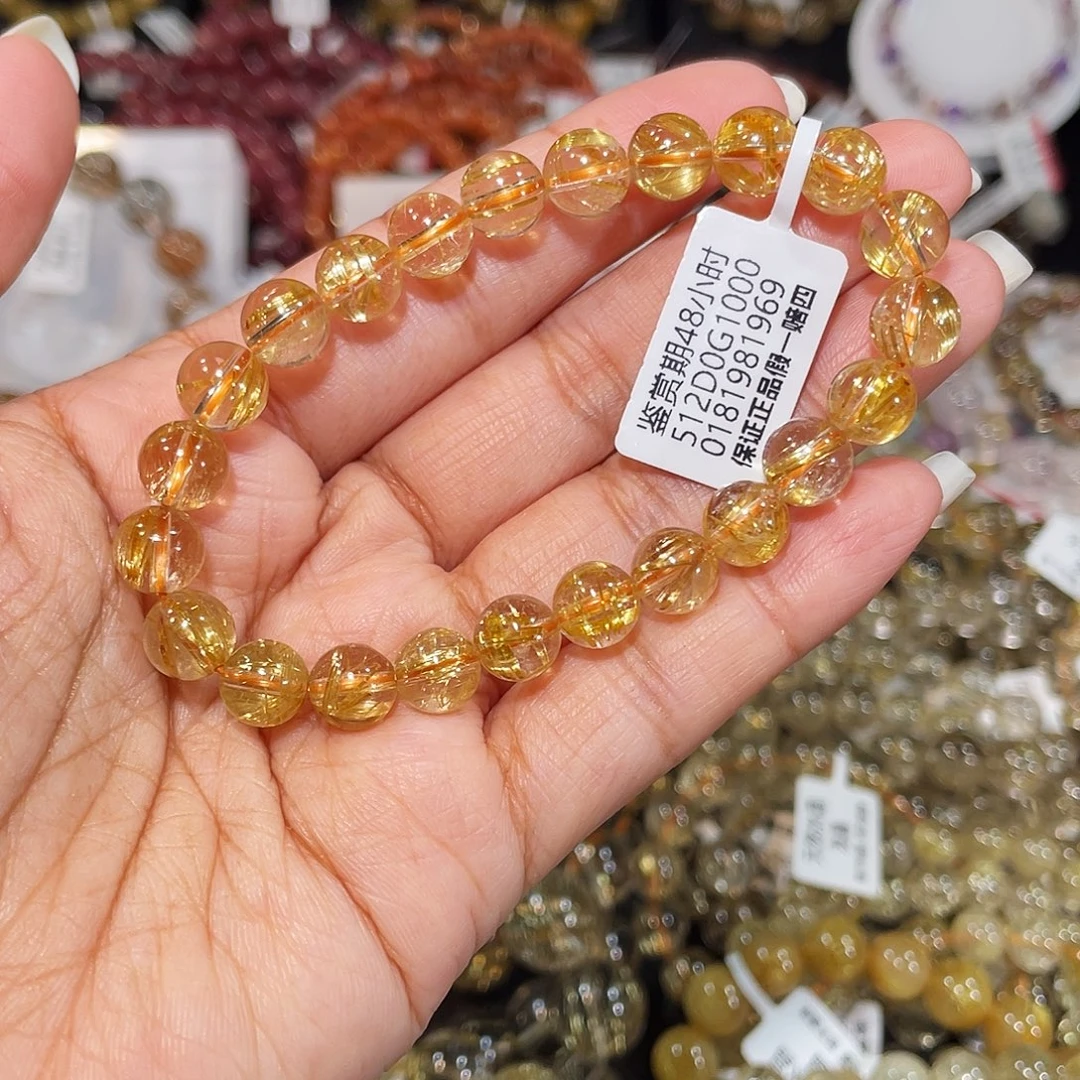 发晶手串未镶嵌已实名钛金8m