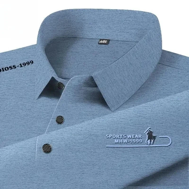 【轻奢品质】夏季男士短袖T恤透气中年翻领休闲百搭polo衫上衣-SM9