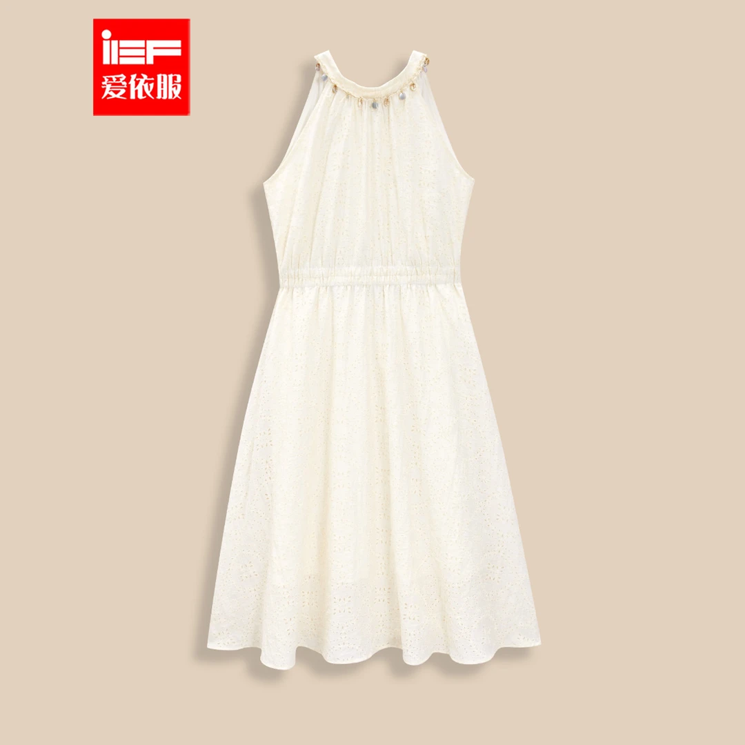 IEF/爱依服2025夏季新款波西米亚度假风性感露腰背心中裙流光风