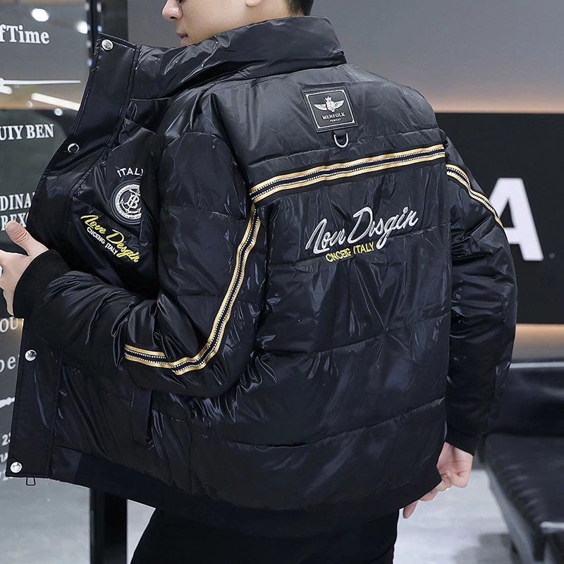 阿凯严选-2025冬季新款男士潮流时尚帅气修身立领刺绣棉衣外