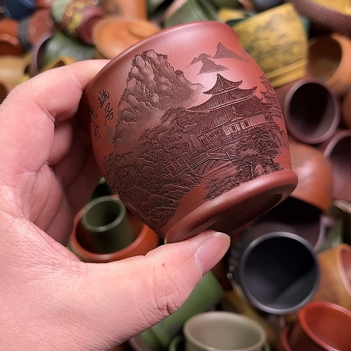 紫砂茶杯全手工紫砂主人杯