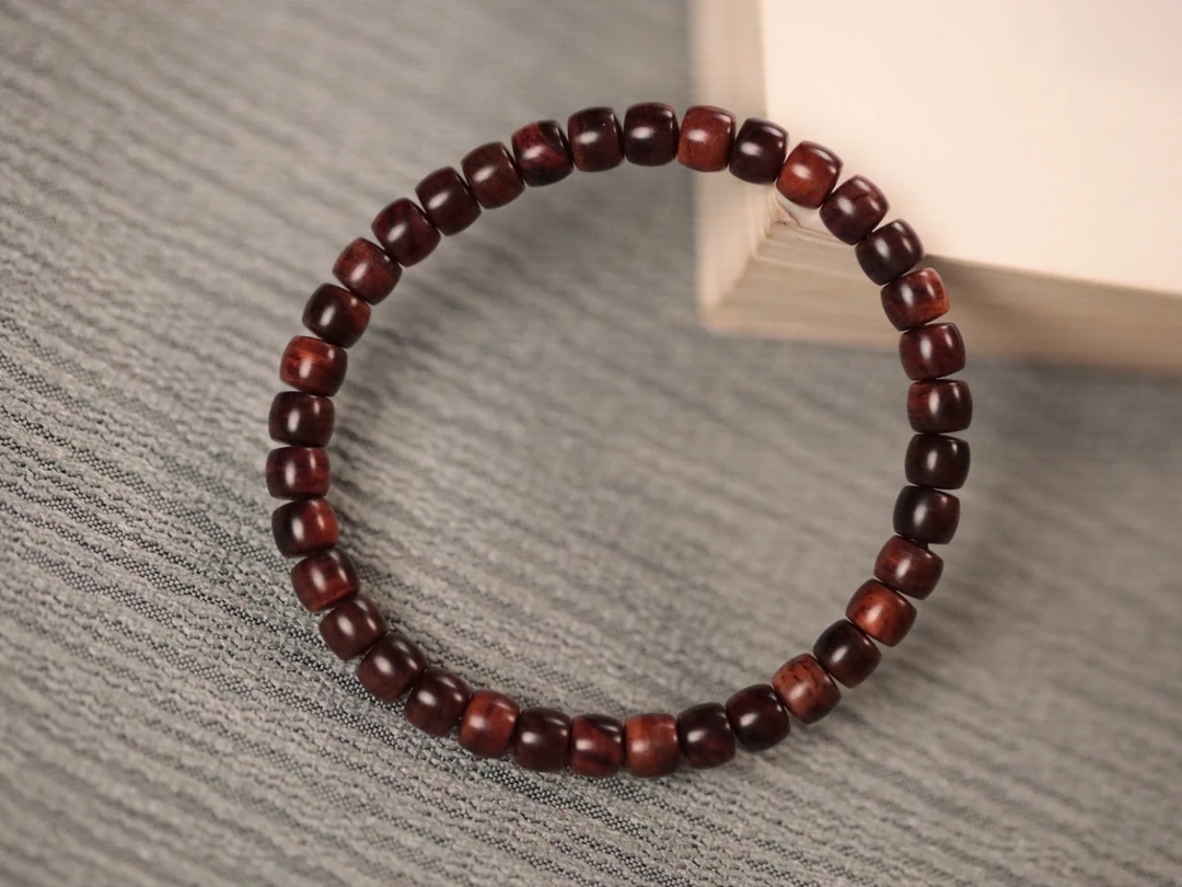 海南黄花梨5x6mm直切单圈手串