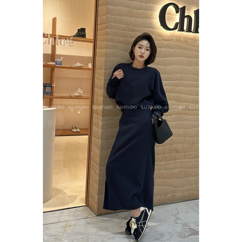 【娇娇私服订制】秋冬新款时尚加绒卫衣+半身裙两件套12106#