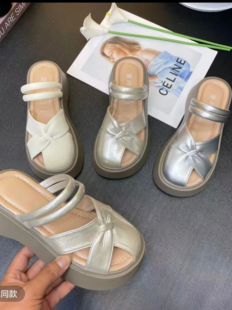 【品牌补贴】2025新款夏季两穿厚底增高包头凉鞋女款配裙休闲凉拖鞋