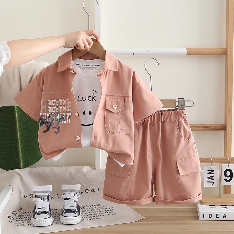 [安安家]男童女童宝宝夹克外套三件套2025夏季新款婴儿童装衣服夏