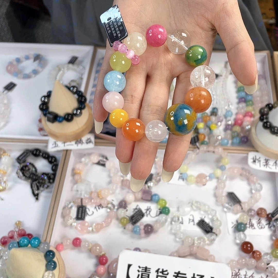 水晶手链银S925镀金镶嵌