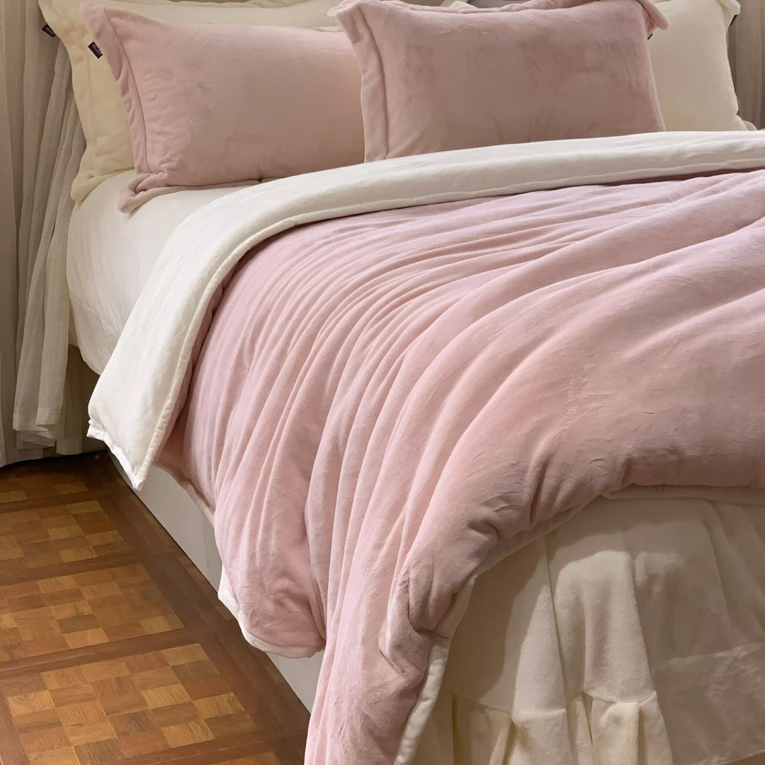 兔哥家！融冬大满足 牛奶棉感绒 被套毯两用四件套