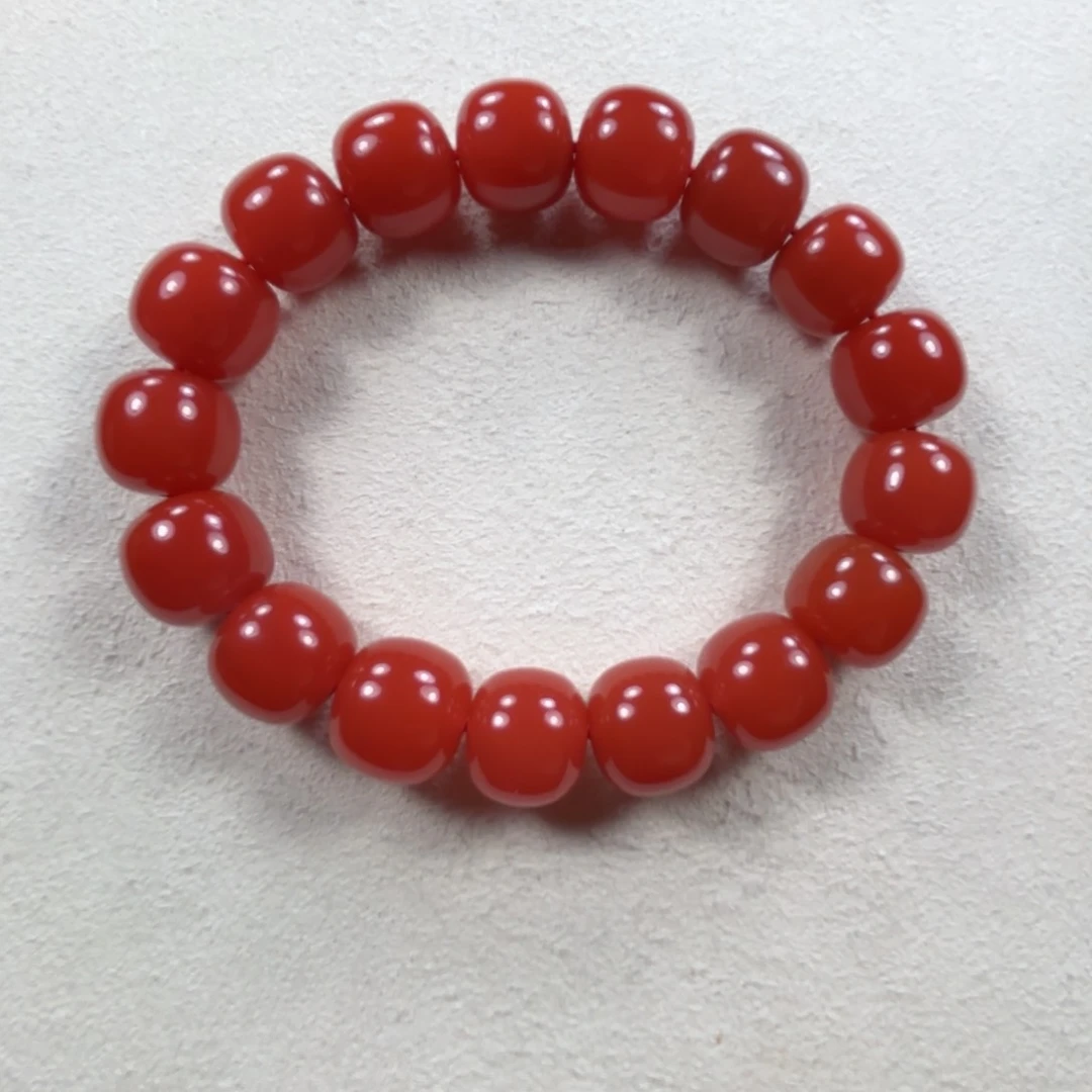 未镶嵌锦红13➕老型手串南红玛瑙