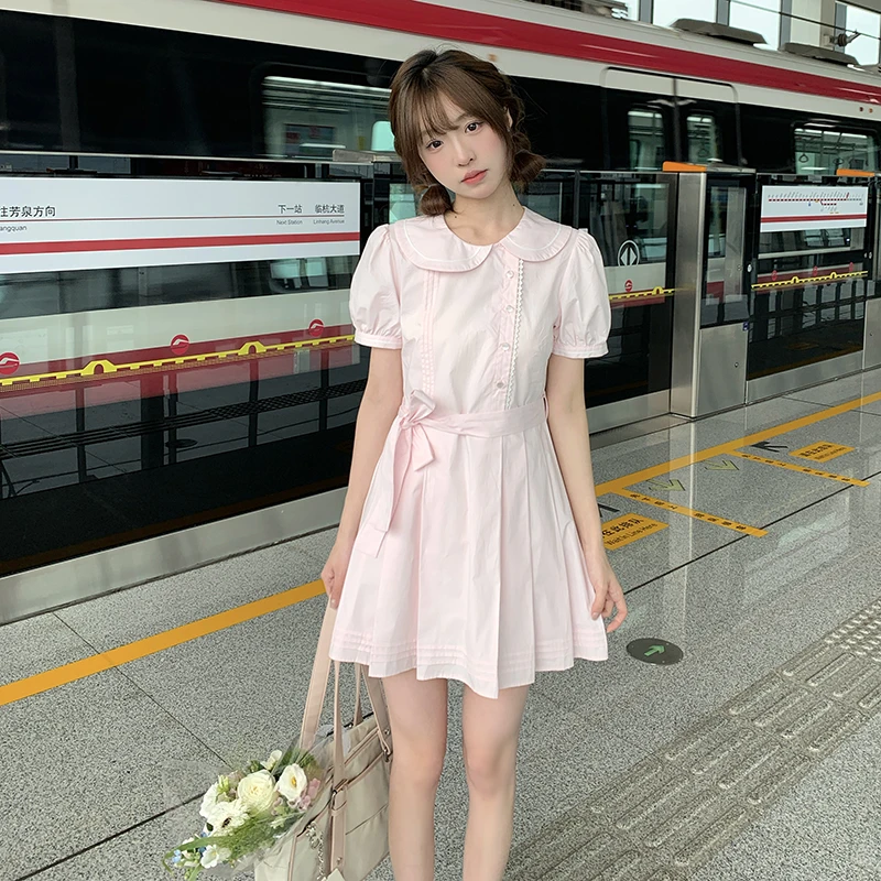 东京岁时记JK恋爱次元夏季少女可爱甜美风格百搭法式小个子连衣裙