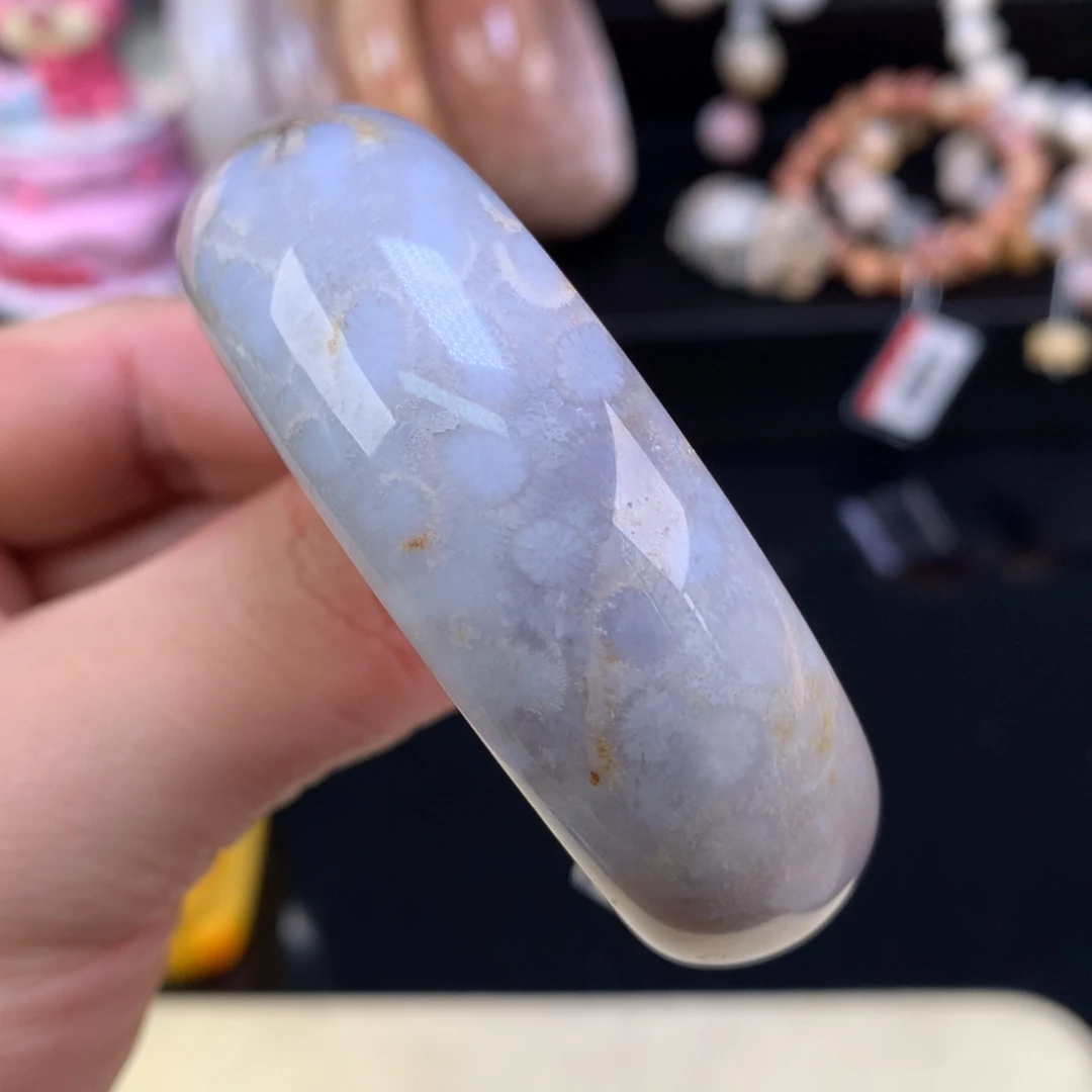 硅化珊瑚（珊瑚玉）未镶嵌颈饰7号50.8圈蓝豹纹