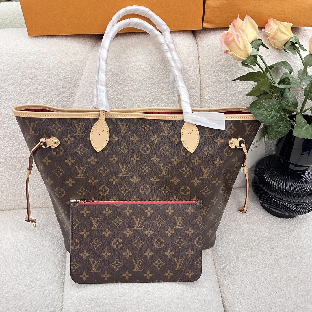 全新未使用 LouisVuitton/路易威登 老花托特经典红内中号购物袋