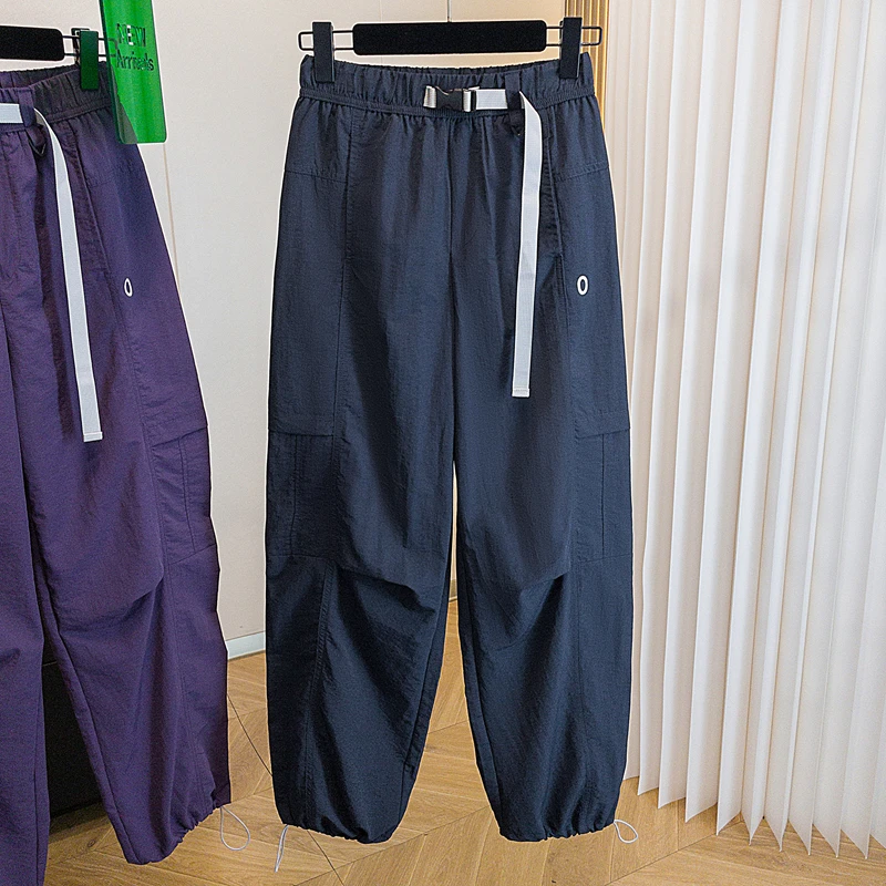 早秋洋气时尚爆款束脚工装裤女2025年休闲裤高腰帅气修身百搭长裤