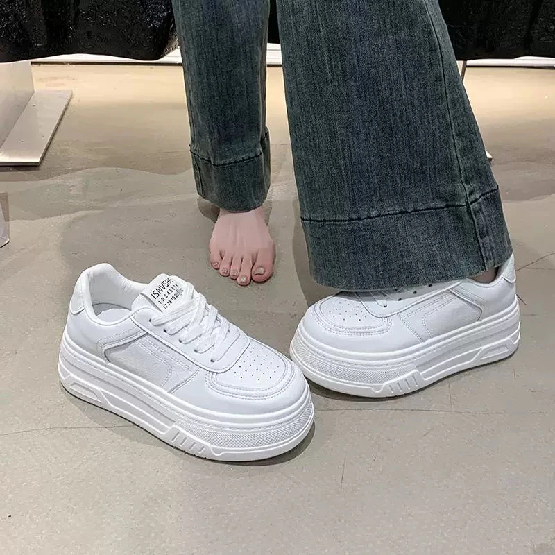 厚底小白鞋女2025年新款春季时尚百搭增高小个子休闲小白鞋m98/仓