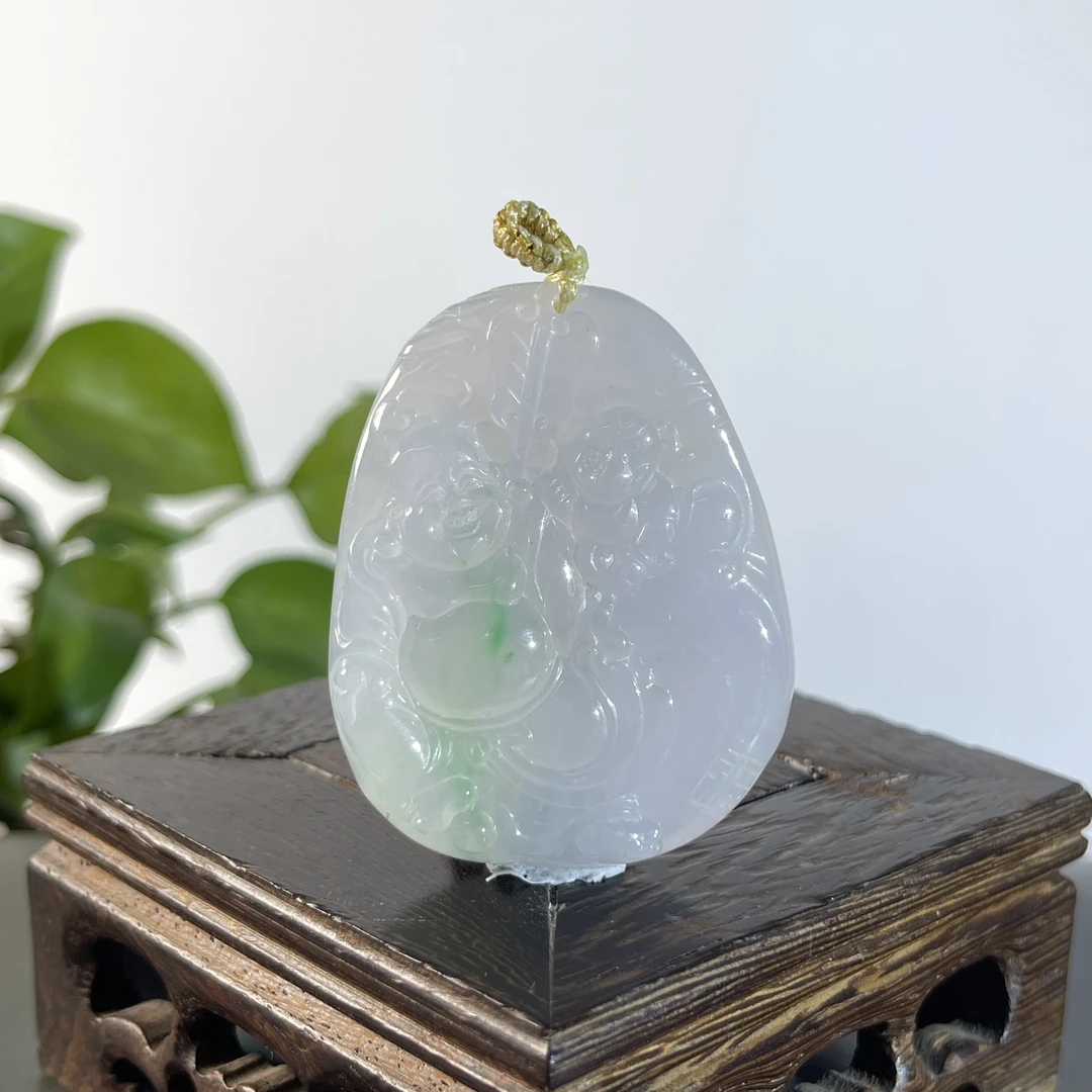 JGB17-144 天然缅甸A货翡翠  弥勒佛