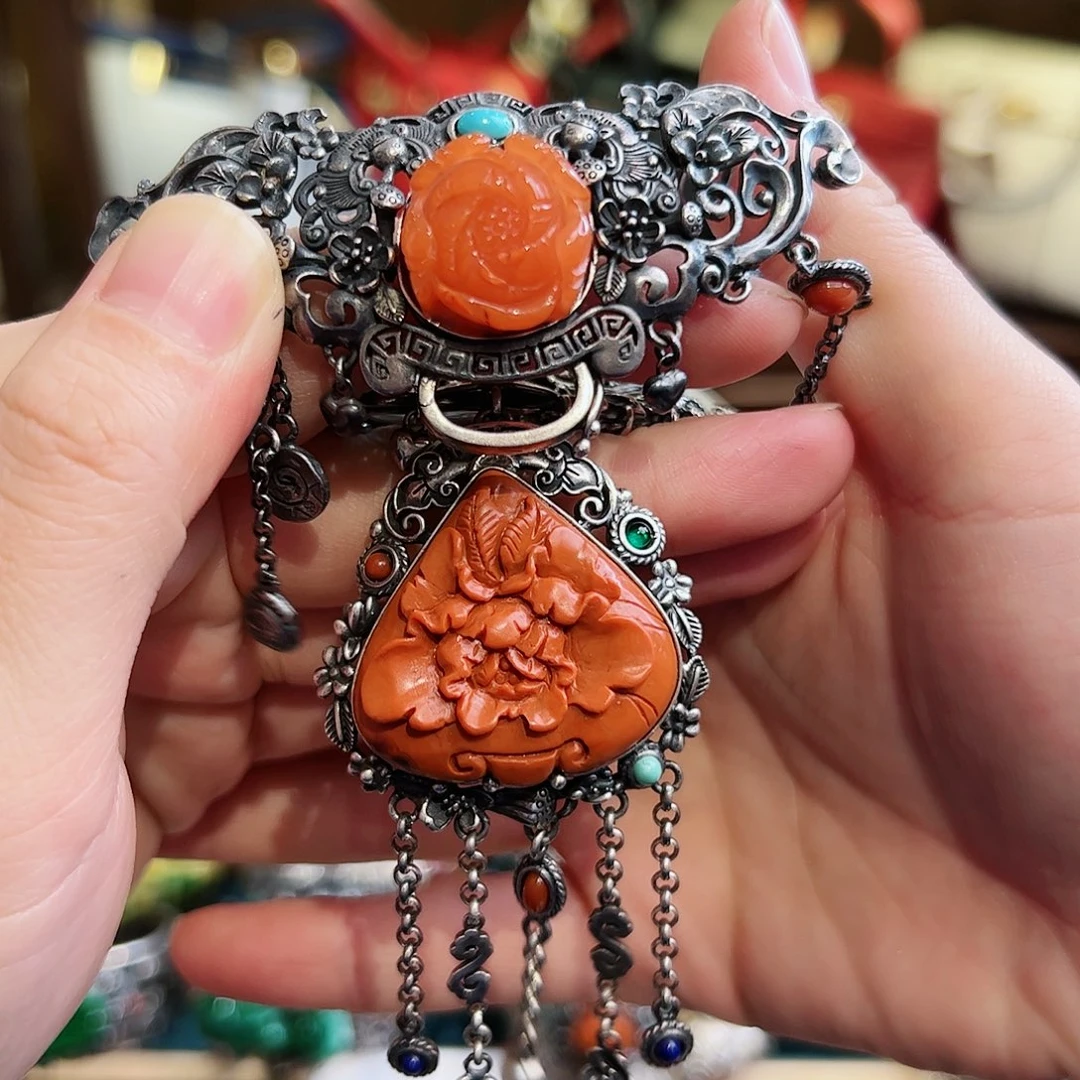 南红玛瑙吊坠(不含链)银S925镶嵌用****6吊坠