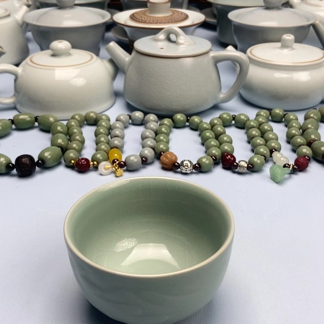 杯翠绿釉月下独酌杯原矿原釉原产地