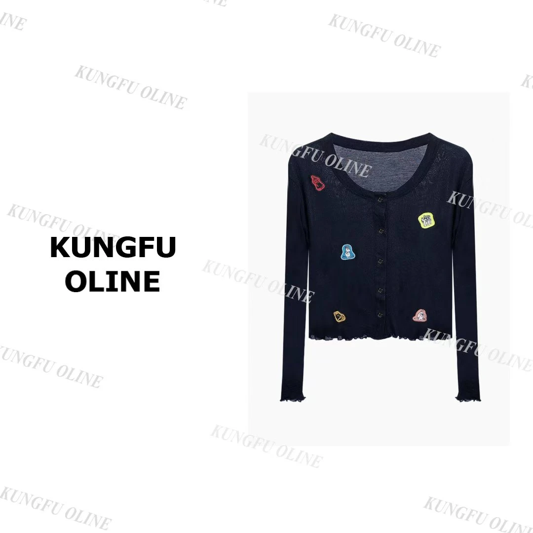 【格格】KT6-13秋季流光风印花设计师时尚薄款上衣百搭开衫天丝羊毛