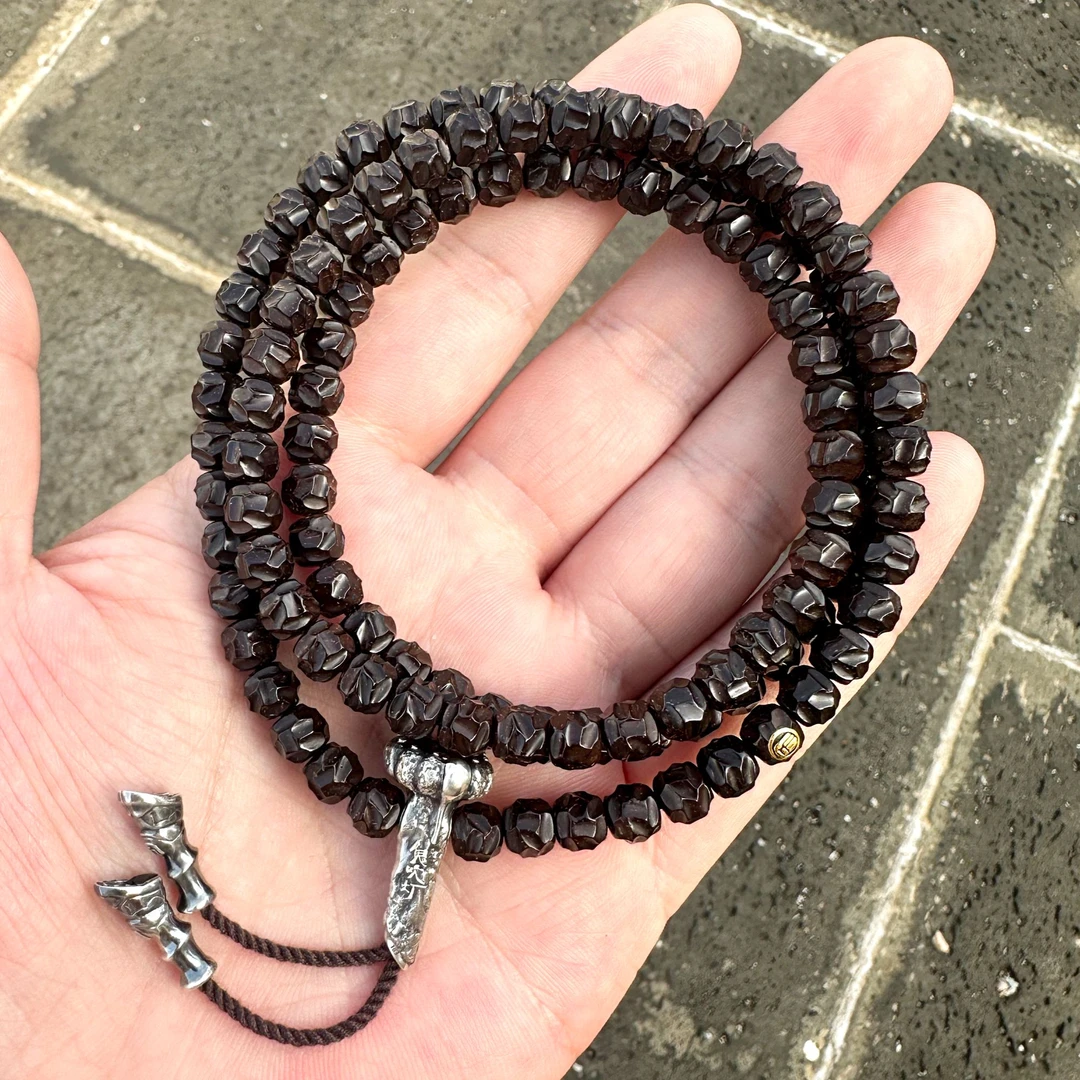 ZHANGMEN/掌门原生态7*6无相款椰蒂108长串+钉子三通+蹄子弟子珠