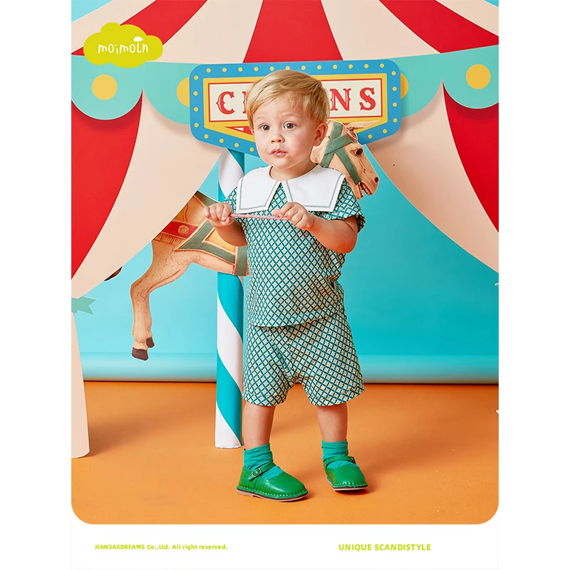 小云朵童装夏季新款男童洋气套装儿童T恤短裤两件套