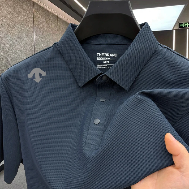 奥特莱斯撤柜·迪桑家夏季短袖POLO衫男士蚕丝时尚休闲透气宽松t恤