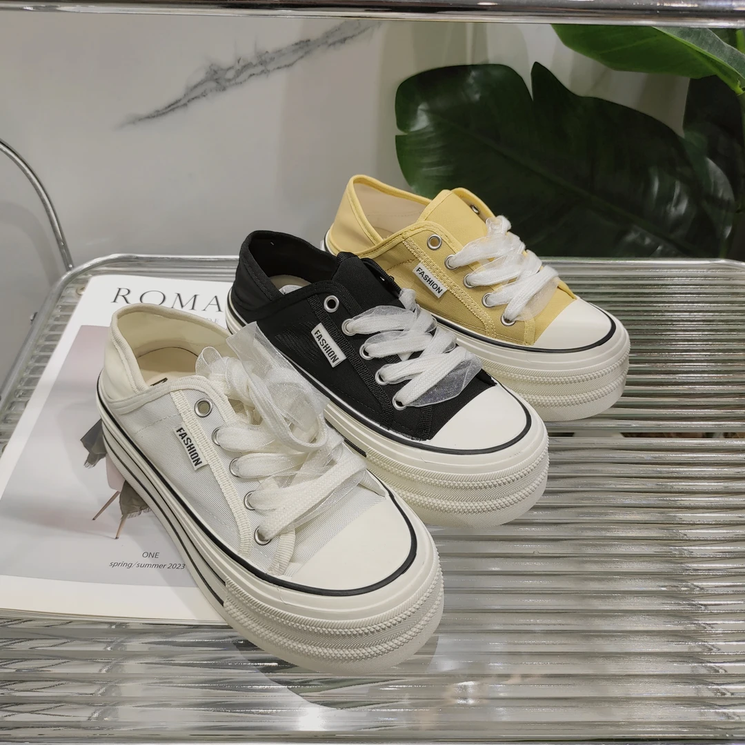 爆款厚底新款夏季潮流板鞋网面透气百搭松糕休闲板鞋2515