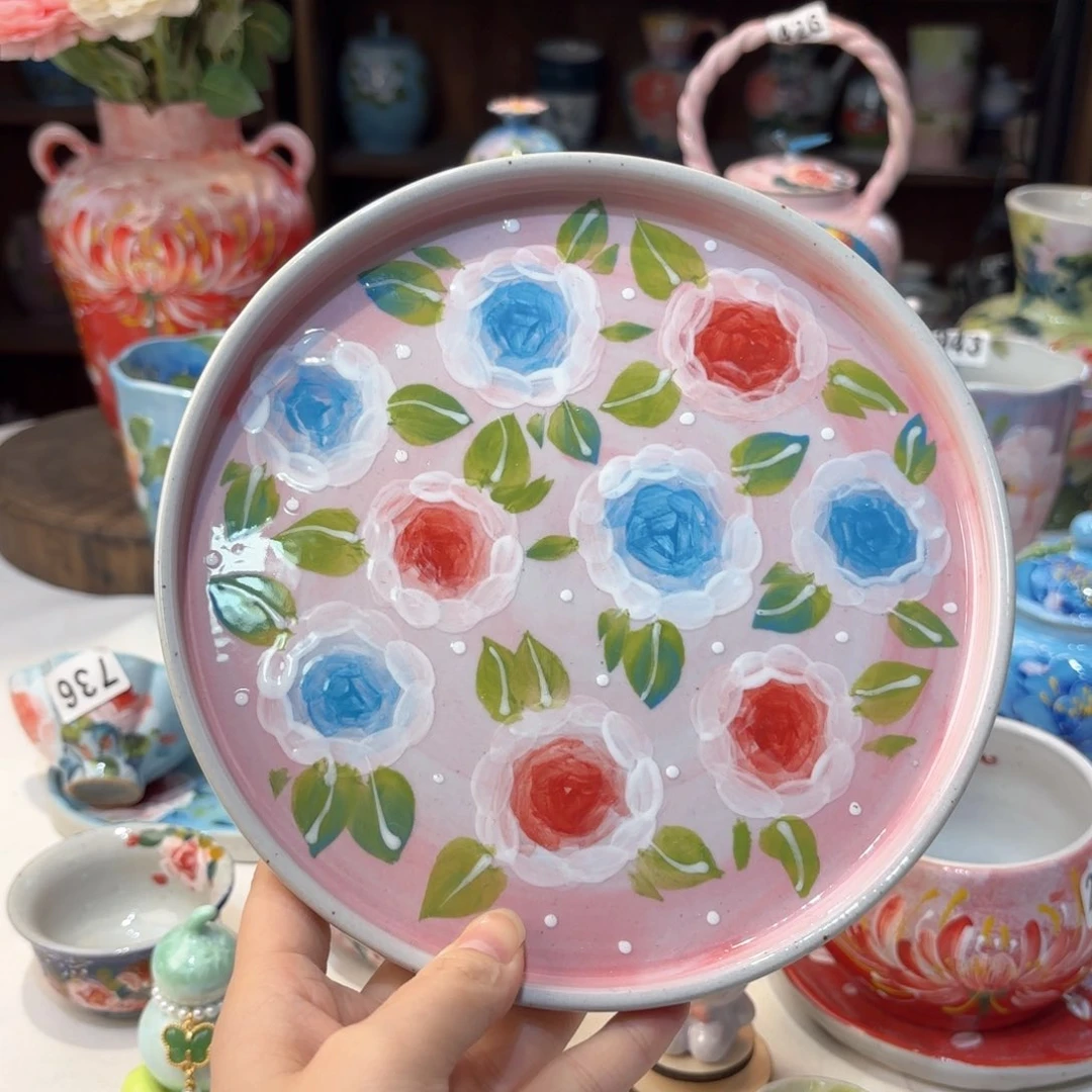 景德镇手绘高温釉下彩陶瓷茶具