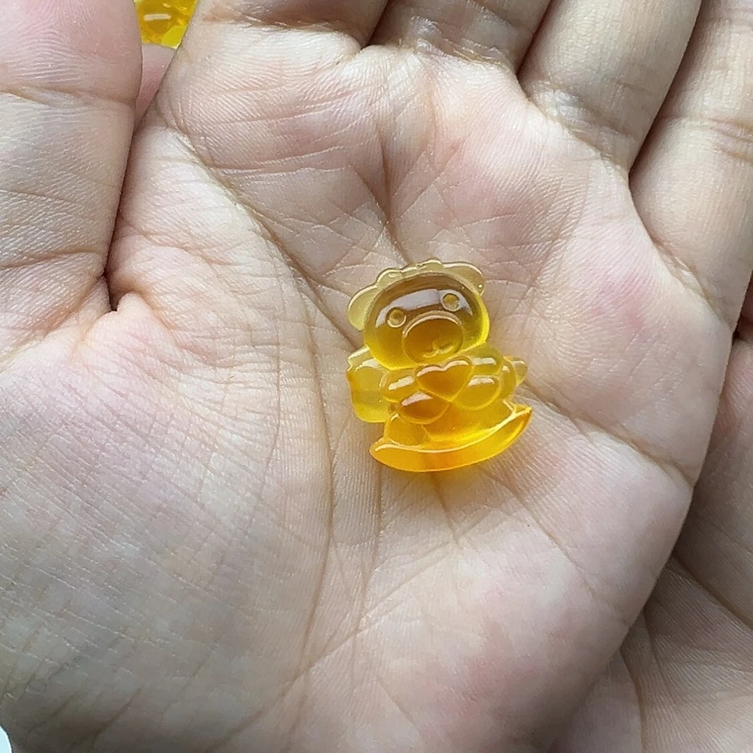 琥珀未镶嵌珠宝奇石木马小熊打孔不退换