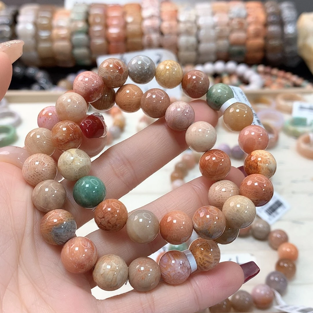 硅化珊瑚（珊瑚玉）手链未镶嵌拿****?173