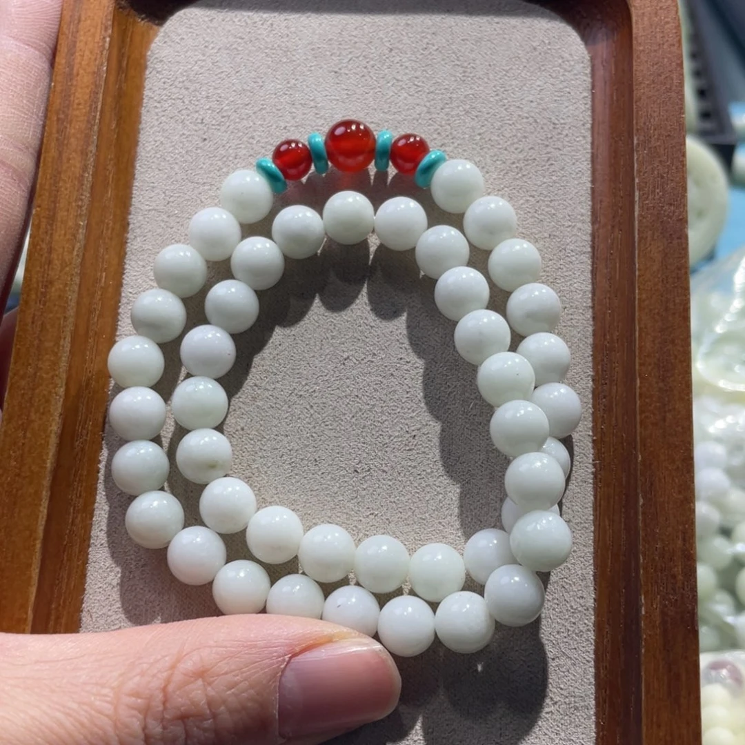 蓝田玉（蛇纹石化大理石玉）手链未镶嵌小***1