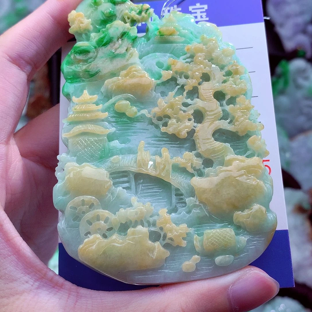 翡翠未镶嵌颈饰天然