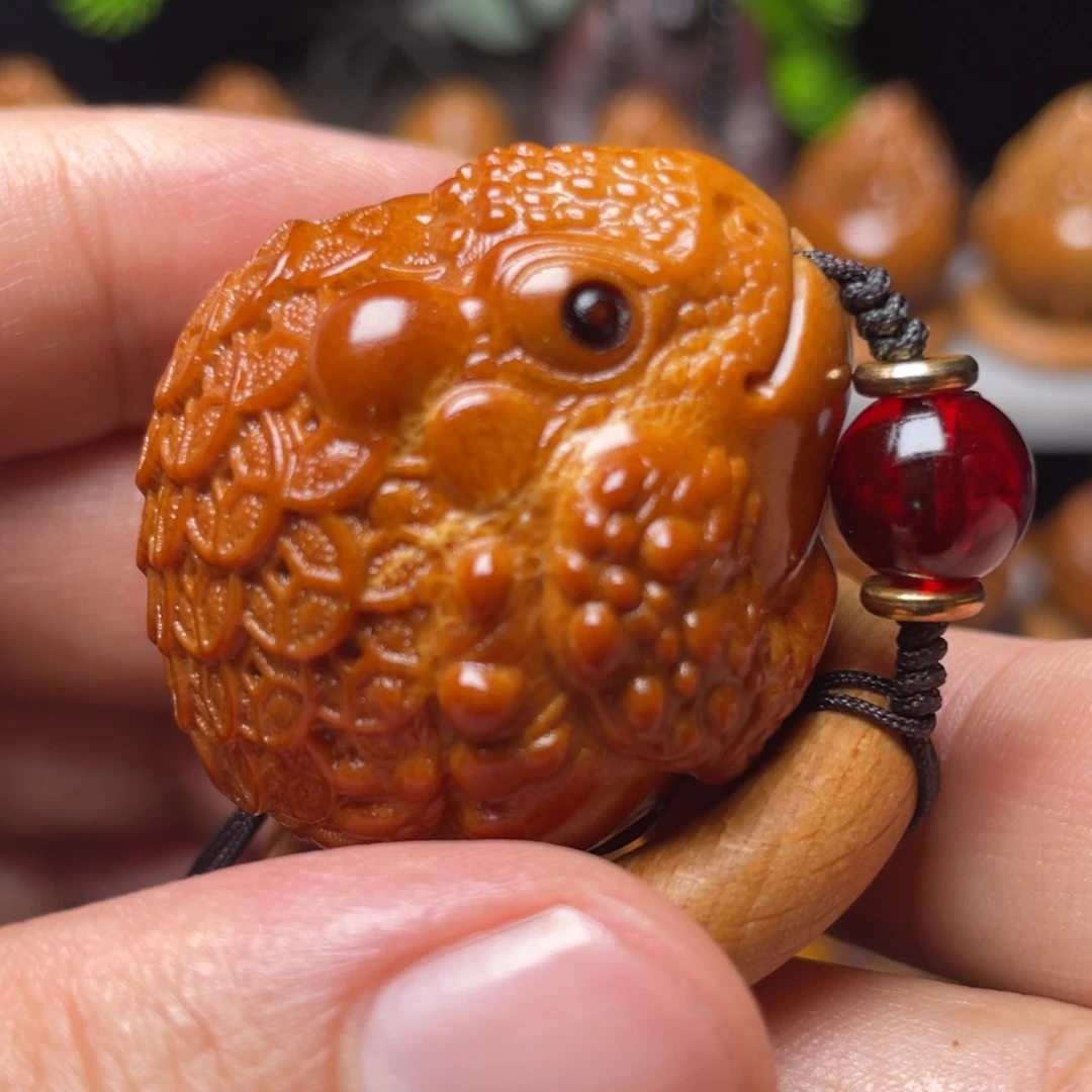 橄榄核手串/手链金币金蟾单子指环穿配3.7左右