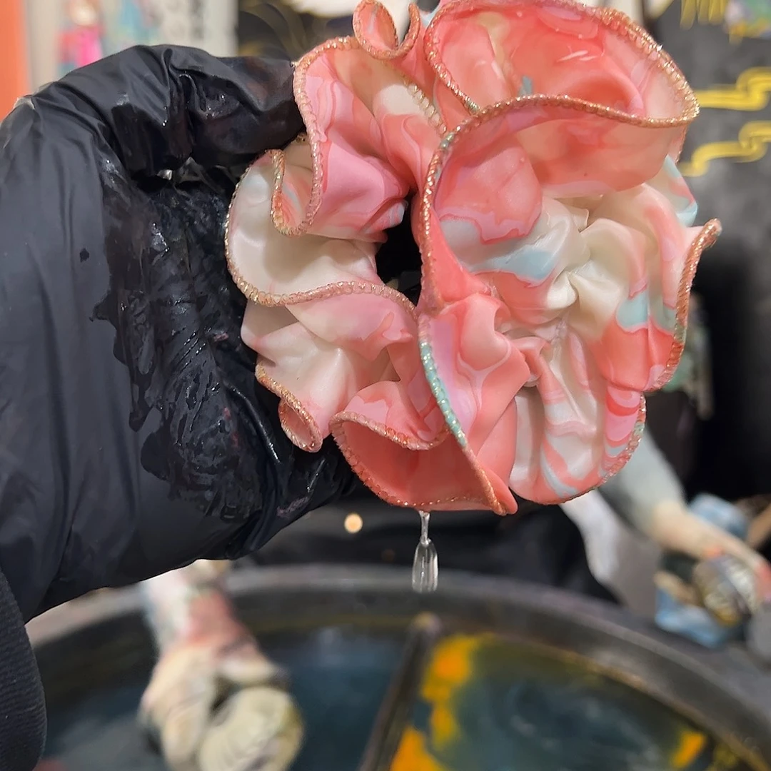 630木耳发圈粉彩琉璃