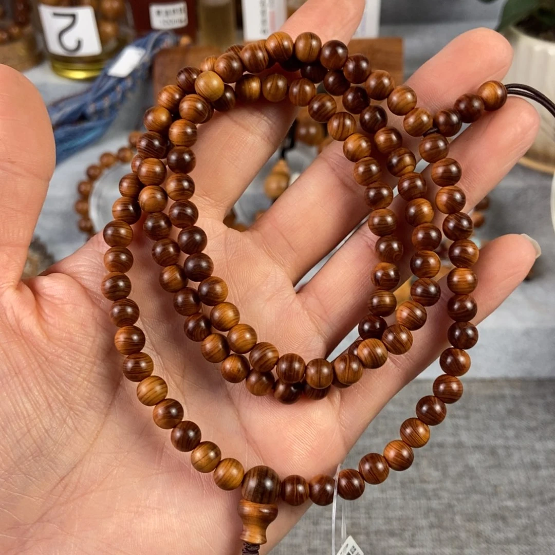 柏木（崖柏）手串/手链北太行高崖骨料0.6/108蜜甜奶香