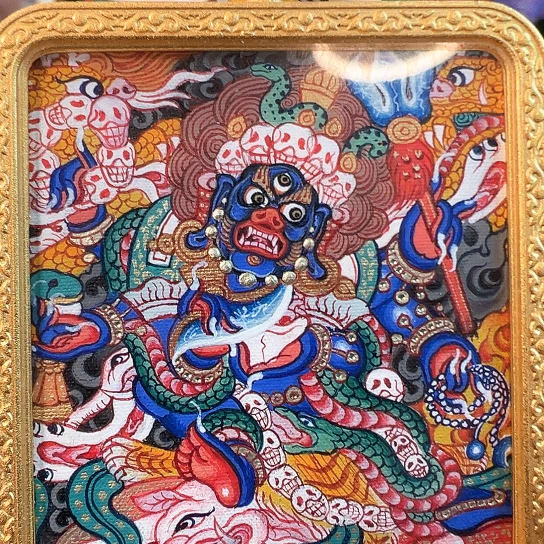 吊坠纯手绘唐卡大黑天