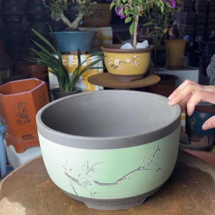 紫砂宜兴紫砂苹果绿萝大号