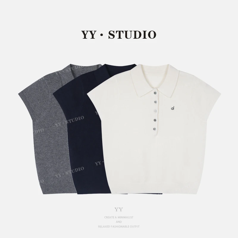 【YANYAN】夏季薄款百搭polo衫纯色字母休闲短袖YY-6725