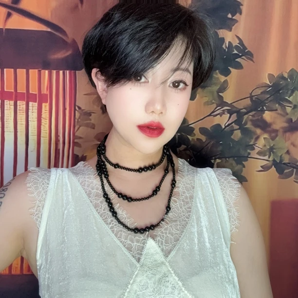 新中式超长款多层叠戴黑色气质串珠法式复古情侣款