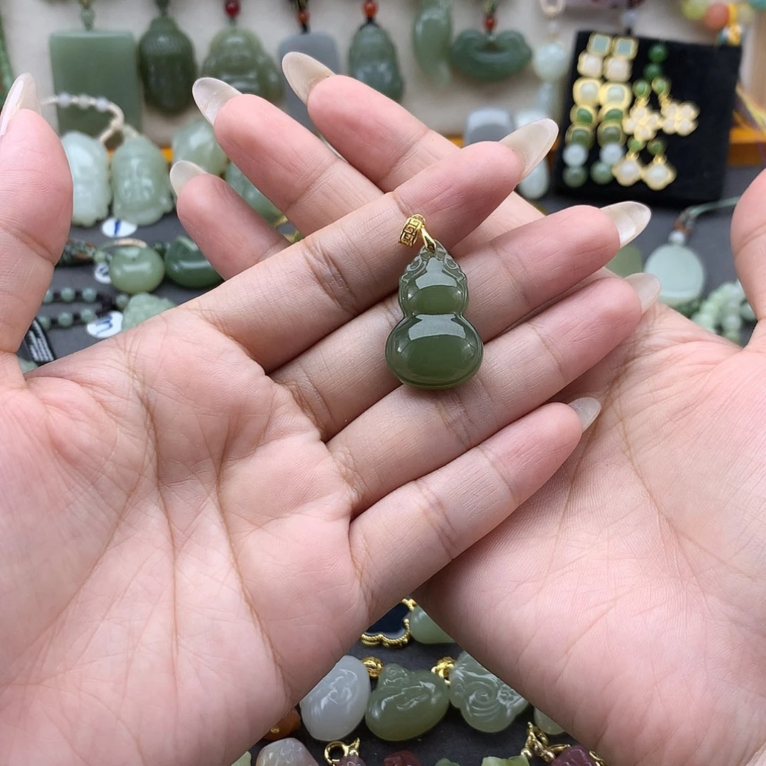 吊坠(不含链)银S925镶嵌和田玉