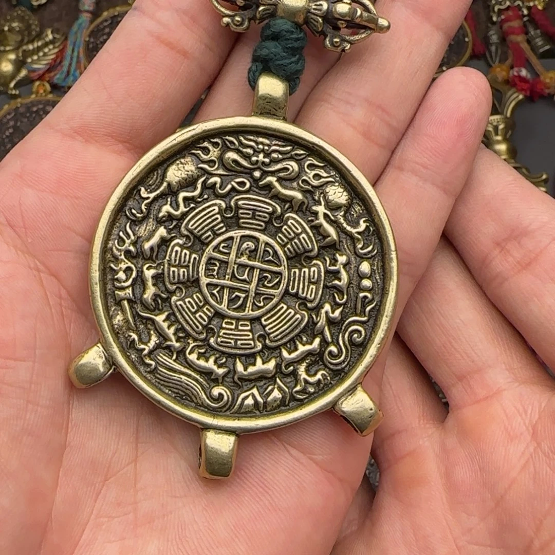 老铜九宫牌吊坠喜欢的来