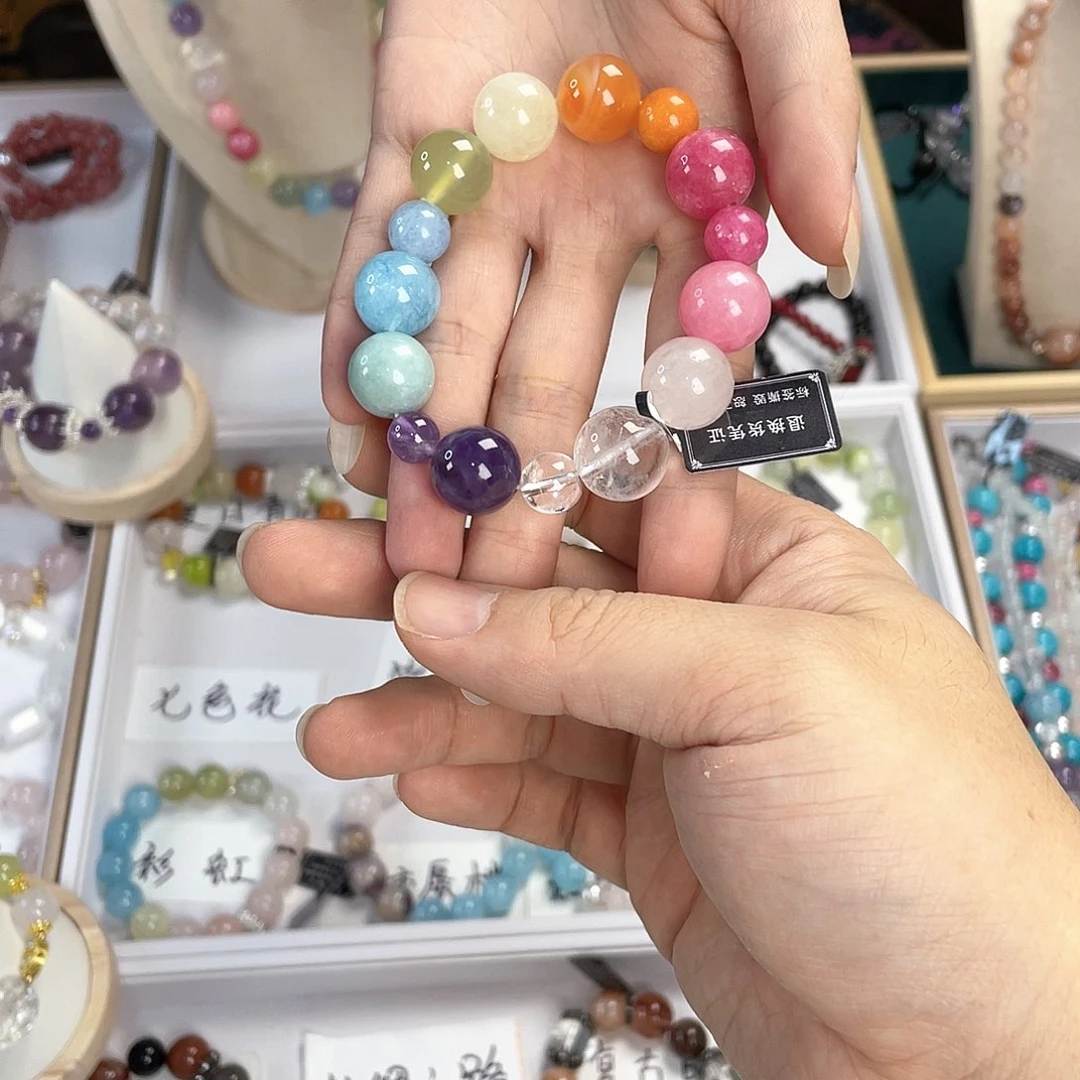 水晶手链银S925镀金镶嵌