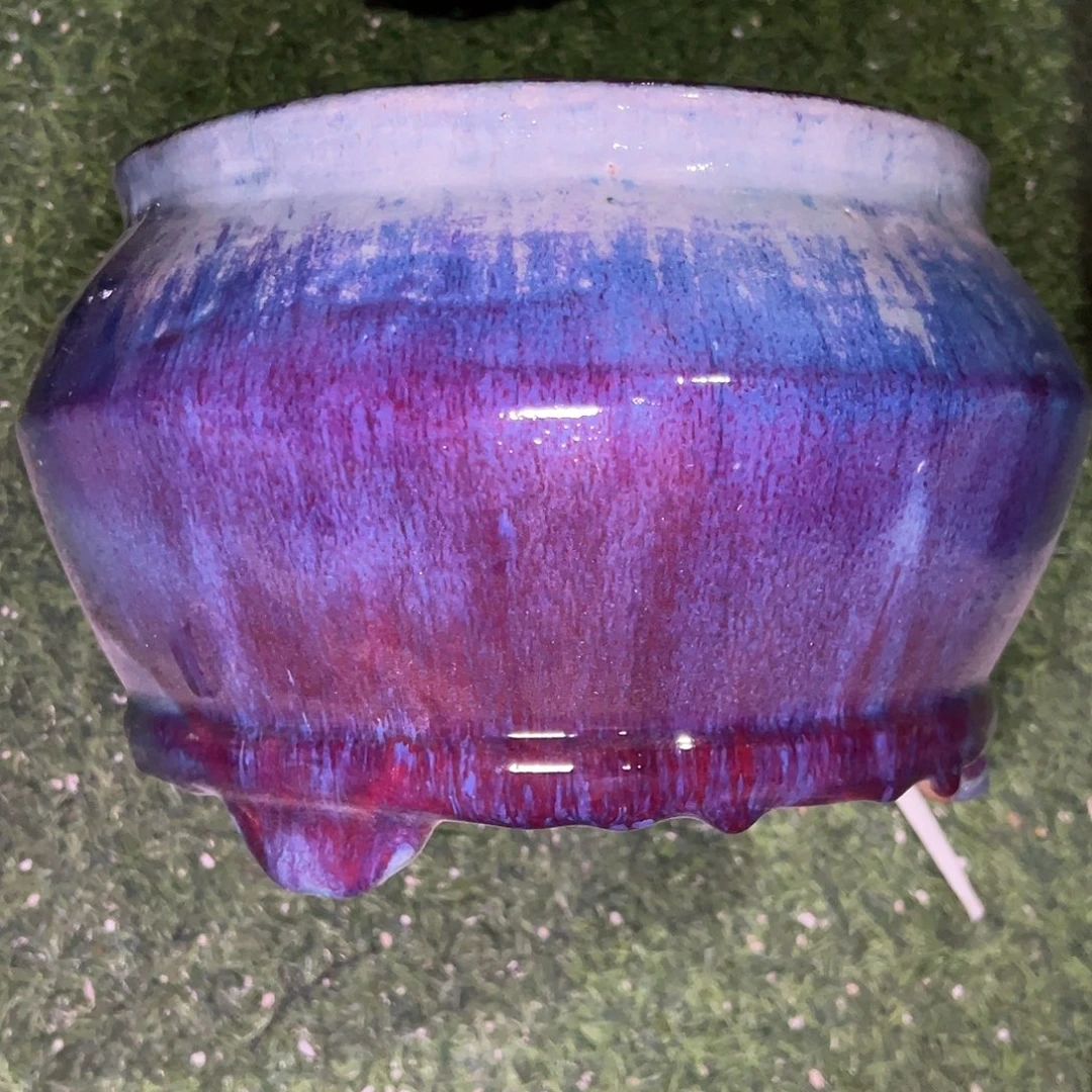 正宗岭南石湾盆放漏微瑕