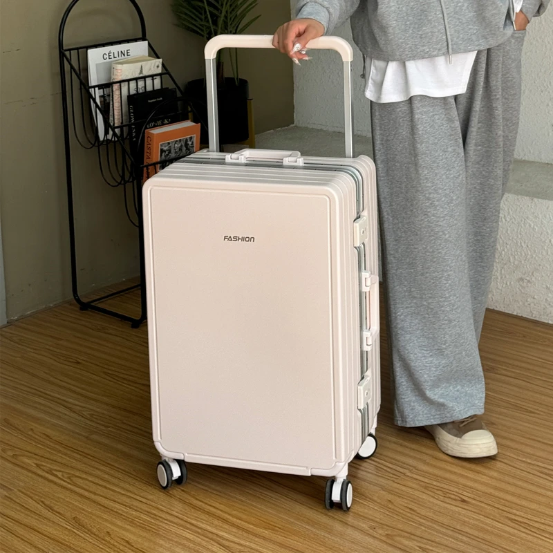 新款宽拉杆行李箱女高颜值登机旅行箱男大容量铝框结实耐用密码箱