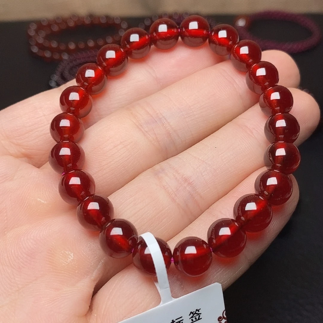 石榴石手链未镶嵌卡8全净体毕业橙色单圈