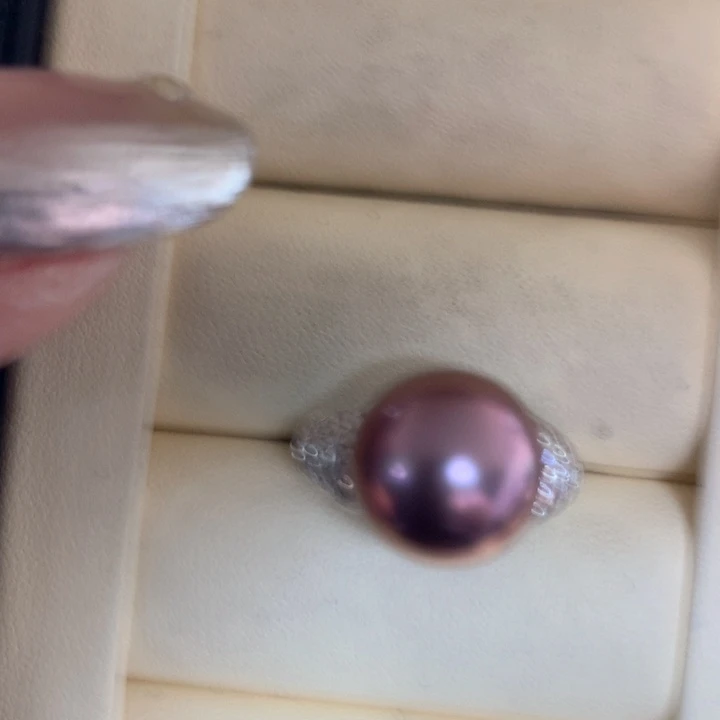 银S925镶嵌戒指淡水珍珠