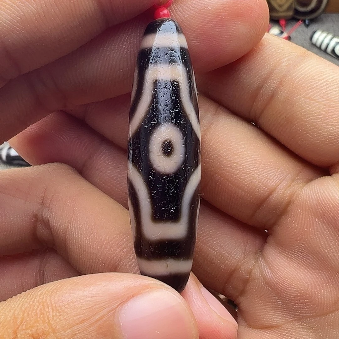 玛瑙/玉髓未镶嵌吊坠(赠链)曲贡妃子笑系列金刚十字六眼天珠