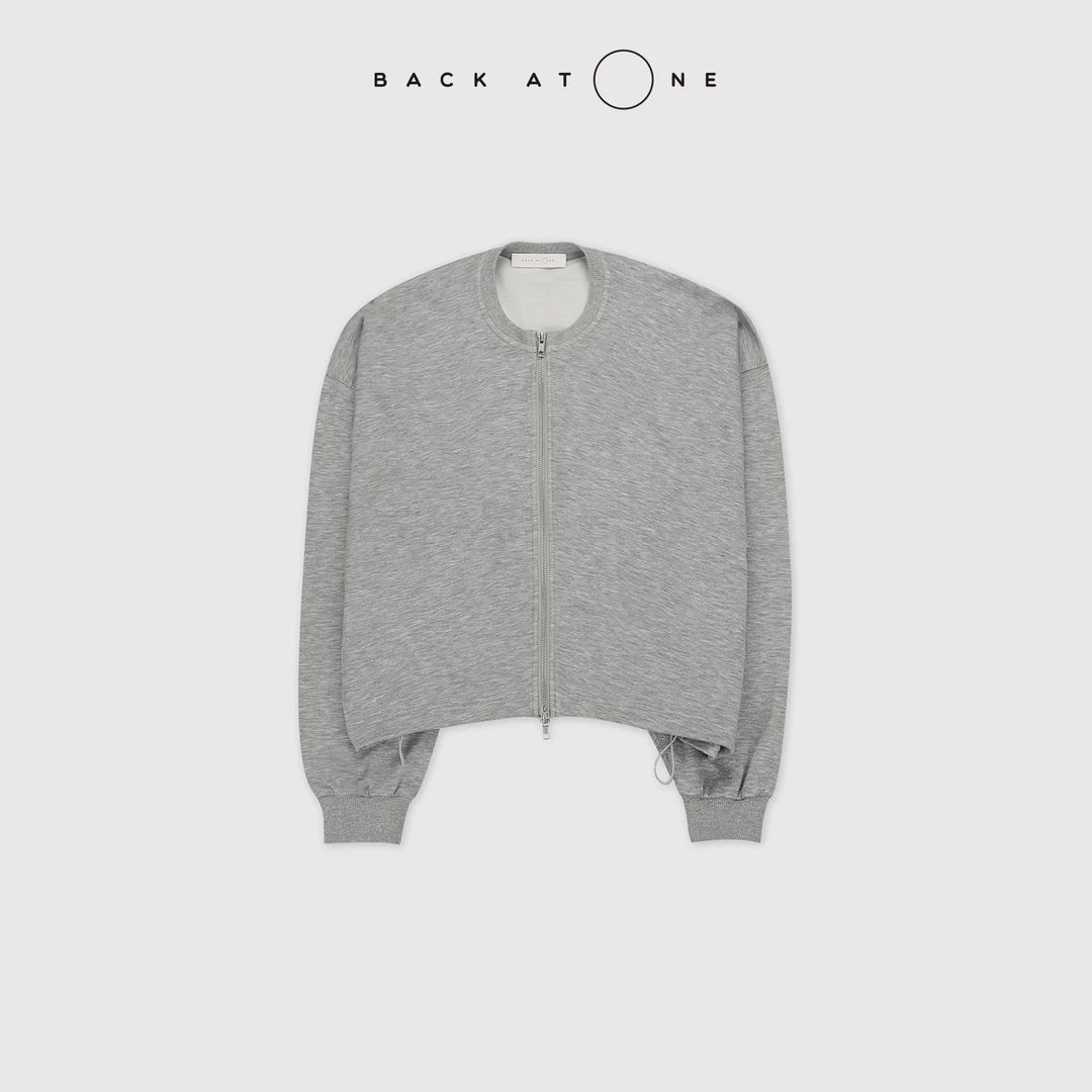 BACKATONE“精巧气场” 时尚设计感阔版卫衣拉链外套 BFF-1BC033C-K