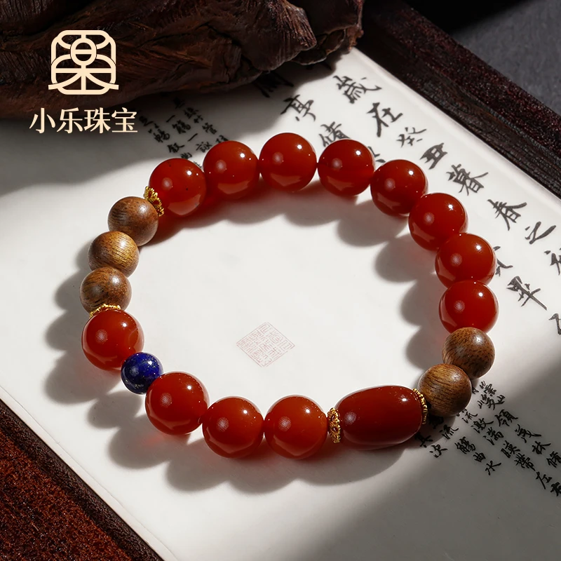 原创设计款红玛瑙文玩木串手链多样性发一-10826