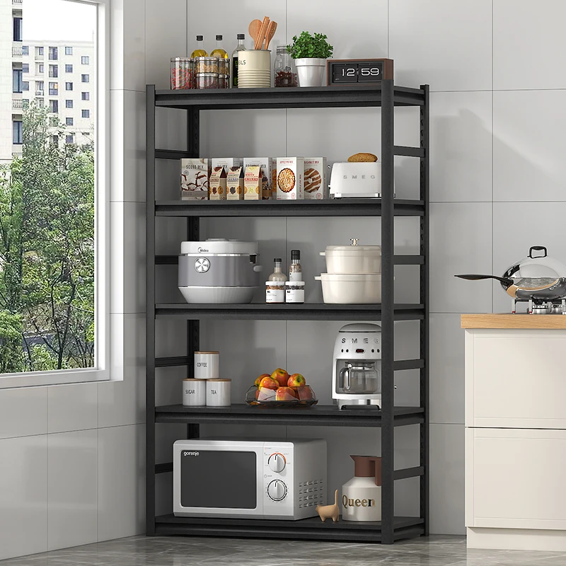 围栏厨房置物架落地多层碗架微波炉架厨房储物架货架锅架收纳家用